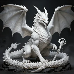an evil white dragon by Ciruelo Cabral