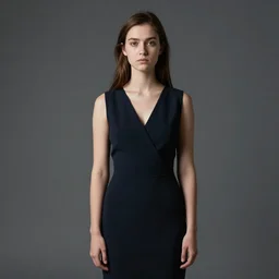 formal portrait of young woman with severe arachnodactyly