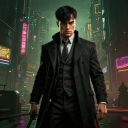 Peaky Blinders, in Cyber Punk 2077, reimagined as a cyberpunk dystopia, 4k highly detailed digital art