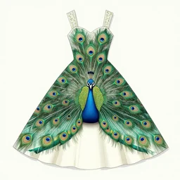peacock themed dress design