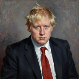 impressionist painting of a portrait of a hipster looking like boris johnson