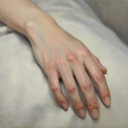 super close - up of a beautiful woman's hand, morning, highly detailed, ultrarealistic oil painting, vladimir volegov, artstation