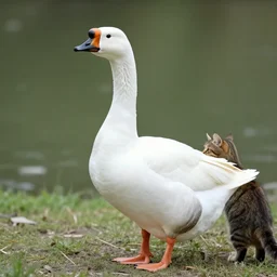 a goose - cat - hybrid, animal photography