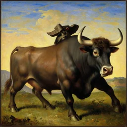moloch bull by leonardo da vinci, oil painting, classical painting, digital art, vivid colors, sharp focus, restored