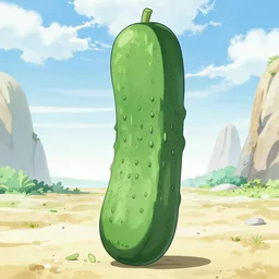 larry the cucumber drawn as a character in naruto anime