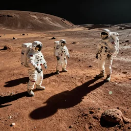astronauts exploring the surface of mars