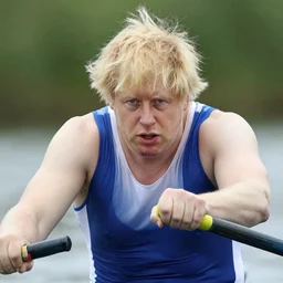 closeup portrait of boris johnson rowing england with an oar, natural light, sharp, detailed face, magazine, press, photo, steve mccurry, david lazar, canon, nikon, focus