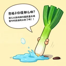 a leek leaking data cartoon