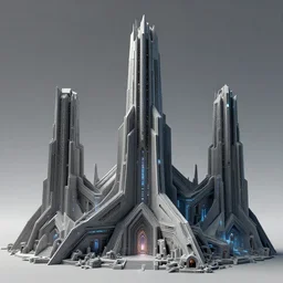 3 d sculpt of a minimalist cyberpunk futurist angular cathedral'necron architecture'evil gothic tron arcane ruins, warhmmer 4 0 k scifi tower spaceship inspired by the matrix, lotr, star wars, ilm, beeple, star citizen halo, mass effect, starship troopers, elysium, the expanse, high tech industrial, artstation unreal