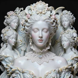 high intricate porcelain baroque stunning woman, lace collar, 8 k, glitter skin very white hyperrealistic hyperdetailed pastel maria panfilova, andrea savchenko, sensual mike kime, ludovic plouffe, qi sheng luo, oliver cook, trending on artstation