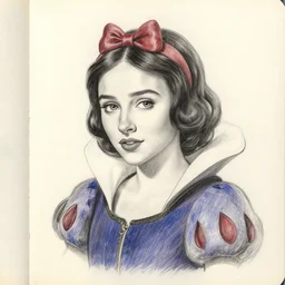 milt kahl pencil sketch of chloe grace moretz as disney snow white