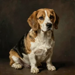 a beautiful beagle dog painting by Diego Rodríguez de Silva y Velázquez, 8k