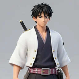 accurate realistic 3d render of Sakata gintoki from gintama