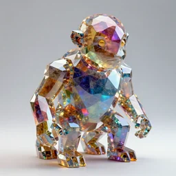 a multicolored bismuth golem, an abstract sculpture by ryusei kishida, polycount, crystal cubism, angular, iridescent, made of crystals : : extremely high details, masterpiece, photorealistic, hyperrealism, vray, octane render, volumetric lighting, depth of field, bokeh, artstation, cgsociety