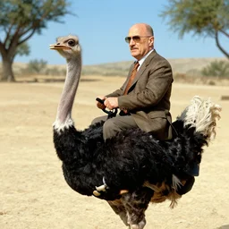 saul goodman riding an ostrich