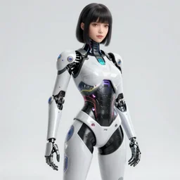 beuatiful girl cyborg, full shot, highly detailed, no blur