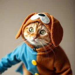 a cat in a dog costume