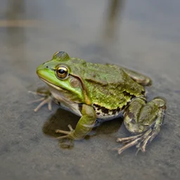 frog in the water, water have temperature of 100C