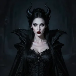 beautiful half body portrait art, queen of darkness, realistic digital art, dark lighting,