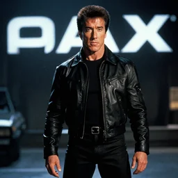 film still of sylvester stallone as the terminator in terminator 2, imax, 4 k,