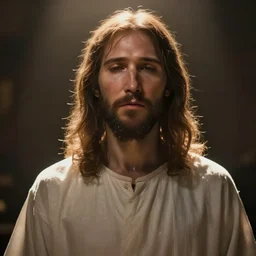 jesus christ as an anime character handsome, somber, passionate, humble, non sacrilegious