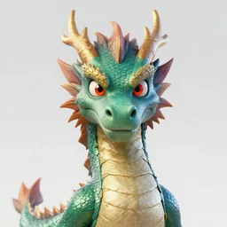dragon portrait, artstation, pixar render, high quality, octane render