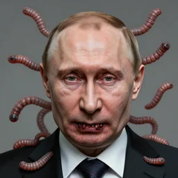 a portrait of vladimir putin, flesh eating worms, macabre, horror rotten teeth, by donato giancola and greg rutkowski, wayne barlow, realistic face, visible face, digital art, artstation, symmetry