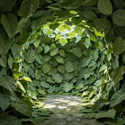 impossible interior architectural rendering of a house of leaves, rtx hd-w 1024