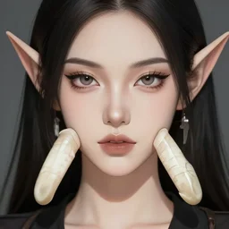 a female orc with large tusks | | very anime, fine - face, pretty face, realistic shaded perfect face, fine details. anime. realistic shaded lighting poster by greg rutkowski, magali villeneuve, artgerm, jeremy lipkin and michael garmash and rob rey