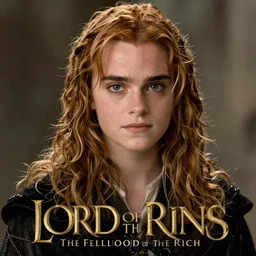 medium shot of emma watson as aragorn in the lord of the rings : the fellowship of the ring ( 2 0 0 1 film ), detailed face, movie still frame, promotional image, arricam studio 3 5 mm footage
