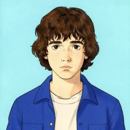 1 1 from stranger things, portrait in the style of moebius