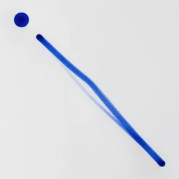 two blue lines and a single blue dot in the upper left corner