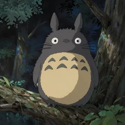 spirit creature sitting on the tree in the night made by studio ghibli, detailed, high quality, 8 k, smooth, high detail, sharp focus