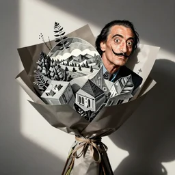 bouquet by m. c escher and salvador dali