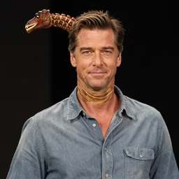 jeff goldblum with a very very long neck