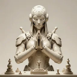 brutal solarpunk macedonian cyber warrior portrait praying altar of sacrifice by giger vasnetsov rutkowski mucha hyperrealism very detailed masterpiece shadows symmetrical eyes well proportioned balanced high resolution artgerm cinematic epic dramatic slow ivory