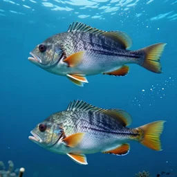 Obama as a Oama fish, rule of thirds, realistic, oceanic theme