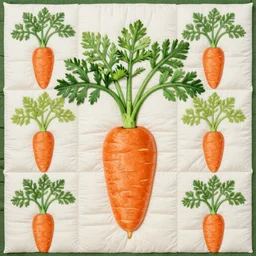 a quilted collage portrait of carrot top