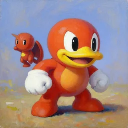 super meat boy, oil painting