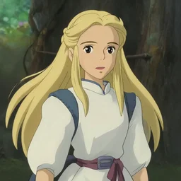 tonemapped galadriel by hayao miyazaki, highly detailed,