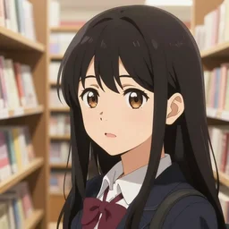 anime as one single high school girl cute - fine - face shopping on a book store, pretty face, realistic shaded perfect face, fine details. anime. realistic shaded lighting by ilya kuvshinov giuseppe dangelico pino and michael garmash and rob rey