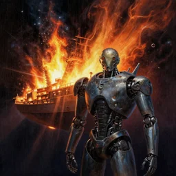i've seen things that you people never dreamed of. attacking ships blazing over orion ; si rays cutting through the darkness at the gates of tannhauser. all these moments will be lost in time, like... tears in the rain... it's time to die. android, correct body properties, matte painting, jakub rozalsky, paul like, mumford, quality