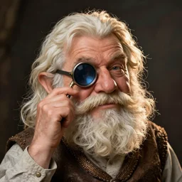 fantasy dwarf, monocle, portrait