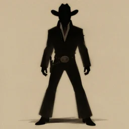 detailed digital artwork of elvis presley as an outlaw cowboy. orientalist art. character concept art. soft shadows, mostly silhouetted royo, artgerm, wlop. fashion. dnd. trending on artstation.