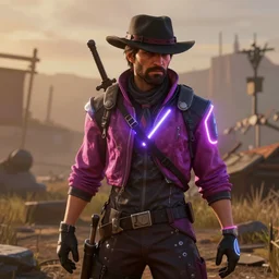 Film still of Neon from Valorant, from Red Dead Redemption 2 (2018 video game)