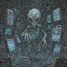 “ alien with long fingers in a dark room full of smart devices floating, beksinski ”