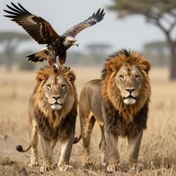 photo of lion+eagle