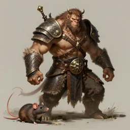 the savage brute human - rat fantasy warrior concept art beautiful illustration