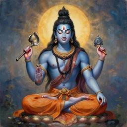 A painting of Lord Shiva in meditation