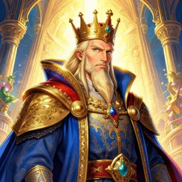 the portrait of the king of wizards, powerful, an ultrafine hyperdetailed illustration by kim jung gi, irakli nadar, intricate linework, bright colors, octopath traveler, final fantasy, unreal engine highly rendered, global illumination, radiant light, detailed and intricate environment